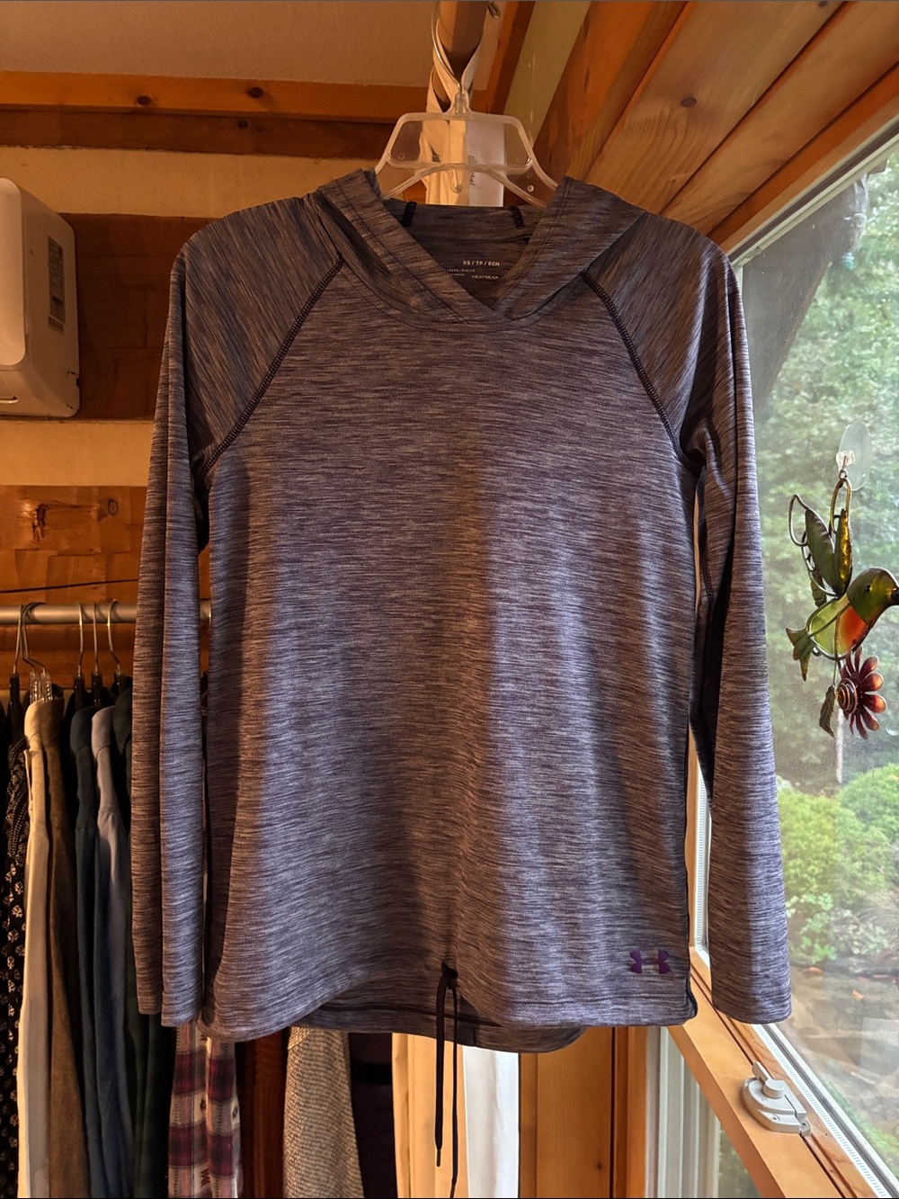 Under Armour Women's Heathered Purple Long-Sleeve Hoodie